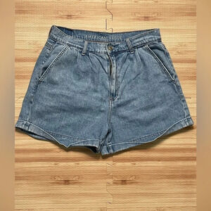 American Eagle Denim High Rise Mom Shorts Cuffed Jean Shorts Women's Size 6